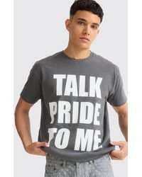 BoohooMAN - Boxy Talk Pride To Me Distressed T-shirt - Lyst