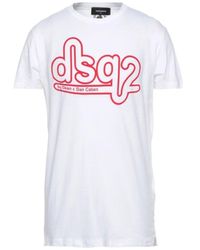 BoohooMAN - Dsquared2 Dsquared2 Cigarette Fit Bubble Dsq2 Logo White T-shirt - Lyst