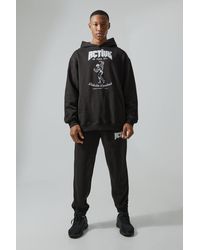 BoohooMAN - Man Active Oversized Graphic Hooded Tracksuit - Lyst