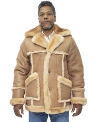 BoohooMAN - Infinity Leather Designer Winter Sheepskin Fur Coat-leominster - Lyst