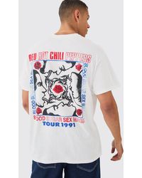 BoohooMAN - Oversized Red Hot Chili Peppers License T-shirt - Lyst