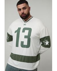 Boohoo - Plus Oversized 13 Mesh Long Sleeve Hockey Top - Lyst