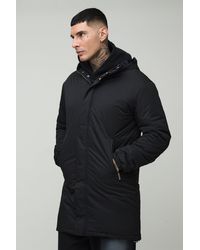 BoohooMAN - Tall Hooded Padded Parka Jacket - Lyst