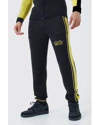 BoohooMAN - Relaxed Fit Pannel Knitted Jogger With Cuff - Lyst