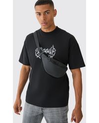 BoohooMAN - Nylon Cross Body Bag In Black - Lyst