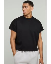 BoohooMAN - Oversized Shrunken Boxy Cap Sleeve Scuba T-Shirt - Lyst