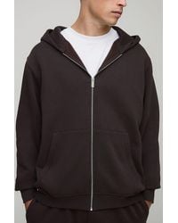 BoohooMAN - Basic Regular Zip Through Hoodie - Lyst