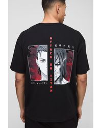 BoohooMAN - Oversized Attack On Titan Anime License Graphic T Shirt - Lyst