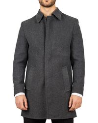 BoohooMAN - Truclothing Classic Collar Wool Blend Overcoat Classic Trench Coat Winter Jacket - Lyst