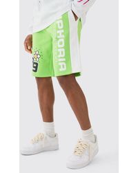 Boohoo - Euphoria Graphic Long Length Basketball Shorts - Lyst