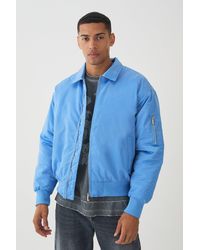 Boohoo - Satin Collared Bomber Jacket - Lyst