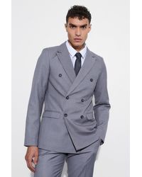 BoohooMAN - Slim Fit Double Breasted Blazer - Lyst