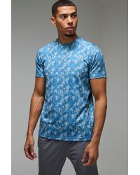BoohooMAN - Active Geo Camo Performance Regular Fit T-Shirt - Lyst