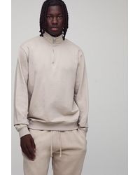 BoohooMAN - Lightweight Basic Regular Fit Funnel Neck Sweatshirt - Lyst