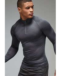 BoohooMAN - Active Lightweight Essentials Workout Raglan Muscle Fit 1/4 Zip - Lyst