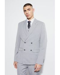 BoohooMAN - Slim Double Breasted Suit Jacket - Lyst