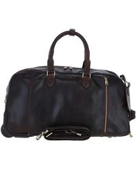BoohooMAN - Ashwood Leather Luxurious Leather Wheeled Duffle Bag - Lyst