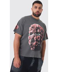 BoohooMAN - Plus Oversized Washed Official Man Balaclava Print T-shirt - Lyst