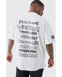 BoohooMAN - Plus Extended Neck Official Man Tour T-shirt - Lyst