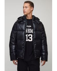 BoohooMAN - Tall Regular Fit High Shine Puffer Jacket - Lyst