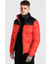 BoohooMAN Denim Metallic Puffer Jacket 