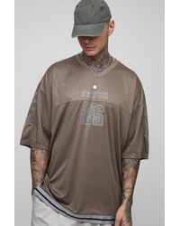 BoohooMAN - Tall Oversize Baseball T-Shirt mit Airtex Applikation - Lyst