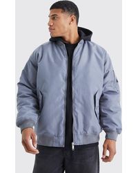 BoohooMAN - Oversized Ma1 Bomber With Jersey Hood - Lyst