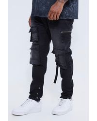 Boohoo - Plus Skinny Stretch Multi Pocket Cargo Jeans - Lyst