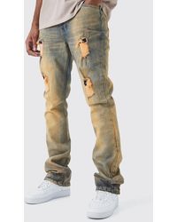 BoohooMAN - Tall Slim-Fit Stretch Jeans mit Rissen - Lyst