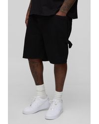 BoohooMAN - Plus Carpenter Relaxed Fit Jean Shorts - Lyst
