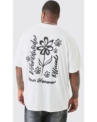 BoohooMAN - Plus Oversized Pour Homme Line Drawing Print T-shirt - Lyst