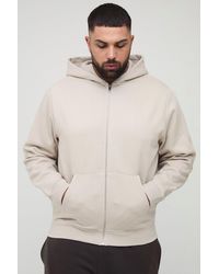 Boohoo - Plus Basic Regular Zip Through Hoodie - Lyst