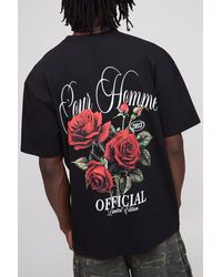 BoohooMAN - Tall Oversized Official Floral Print T-Shirt - Lyst