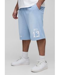 BoohooMAN - Plus Oversize Jersey-Shorts mit Spray-Waschung - Lyst
