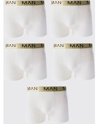 BoohooMAN - 5 Pack Gold Man Dash Boxers In White - Lyst