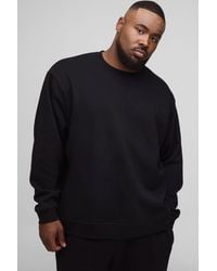 BoohooMAN - Plus Basic Oversized Crew Neck Sweatshirt - Lyst
