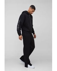 BoohooMAN - Kastiger Official Man Trainingsanzug mit Reißverschluss und Kapuze - Lyst