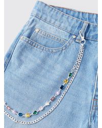 BoohooMAN - Gem Layered Jean Chain - Lyst