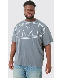 BoohooMAN - Plus Distressed Oversized Logo Graphic T-shirt - Lyst