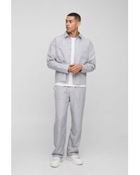 BoohooMAN - Oversized Ripstop Overshirt & Relaxed Trouser Set - Lyst