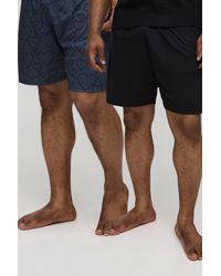 BoohooMAN - Plus Tonal Heart Print 2 Pack Short Set - Lyst