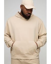 BoohooMAN - Plus Lightweight Loopback Boxy Oversized Fit Basic Hoodie - Lyst