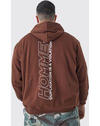 BoohooMAN - Plus Oversized Homme Back Print Graphic Hoodie - Lyst