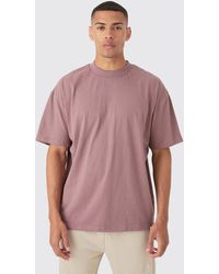 BoohooMAN - Oversized Extended Neck Heavy T-shirt - Lyst