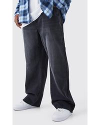 Boohoo - Vaqueros Plus Holgados Sin Tratar - Lyst
