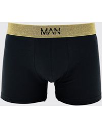 BoohooMAN - 3 Pack Man Signature Gold Waistband Boxers In Black - Lyst