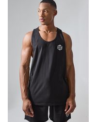 Boohoo - Active X Og Gym Racer Dropped Tank - Lyst