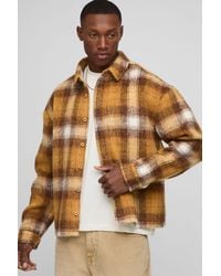 BoohooMAN - Oversized Brushed Flannel Shirt Jacket - Lyst