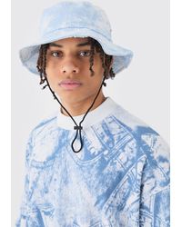 Boohoo - Printed Tie Dye Boonie Hat In Blue - Lyst