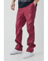 BoohooMAN - Tall Pu Slim Fit Flared Pants - Lyst